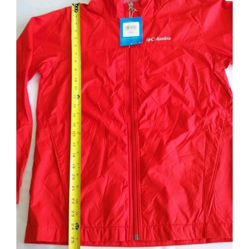 Columbia Glennaker Youth Rain Jacket Size Large Red with Hood